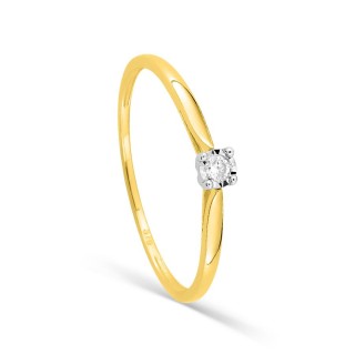 Anillo solitario de oro blanco 18K con diamante 0,03 ct