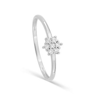 Anillo de oro blanco 18K con diamantes 0,09 ct