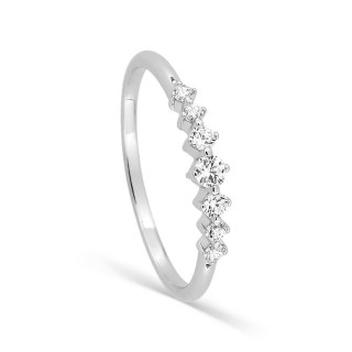 Anillo de plata de ley 925 rodiada con circonitas blancas
