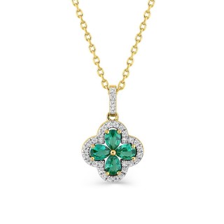 Collar chapado en oro con circonitas verdes y blancas