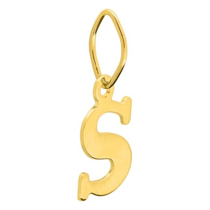 Pendente inicial S em ouro amarelo 750 ‰