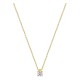 Collar en oro amarillo 750 ‰ con colgante de diamante redondo de 0,20 ct H-SI en cadena forzada