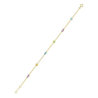 Pulsera en oro amarillo 750 ‰ y piedras finas