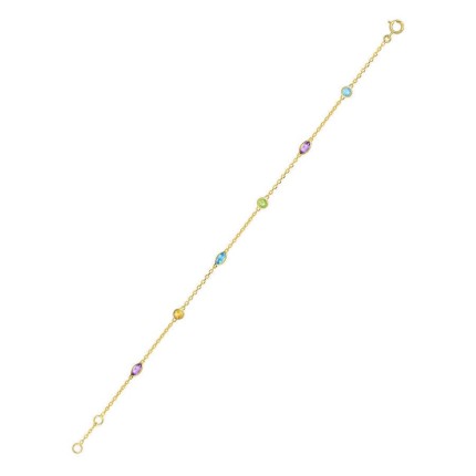Pulsera en oro amarillo 750 ‰ y piedras finas