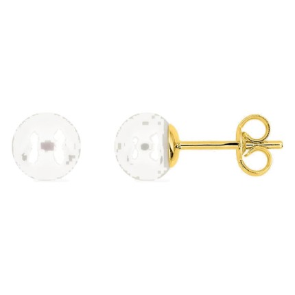Brincos em ouro amarelo 750 ‰ com pérola cultivada de água doce de 6 mm