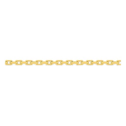 Cadena forzada diamantada en oro amarillo 750 ‰ de 1,28 mm