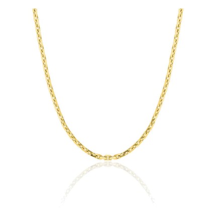 Corrente forçada diamantada em ouro amarelo 750 ‰ de 2,10 mm