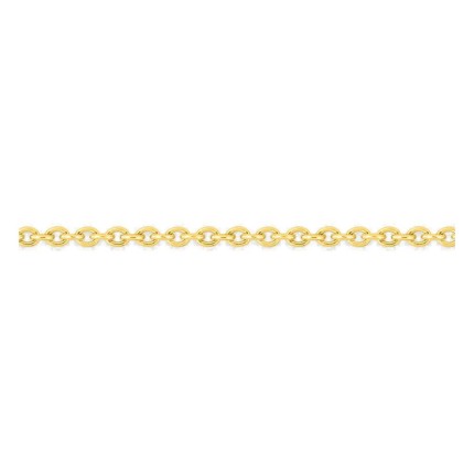 Cadena forzada redonda en oro amarillo 750 ‰ de 1,30 mm