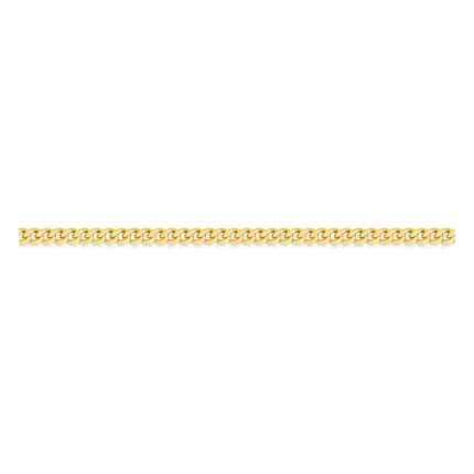 Cadena barbada diamantada en oro amarillo 750 ‰ de 1 mm