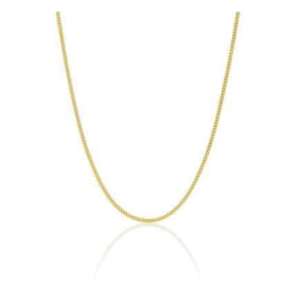 Cadena barbada diamantada en oro amarillo 750 ‰ de 1 mm