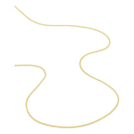 Cadena barbada diamantada en oro amarillo 750 ‰ de 1 mm