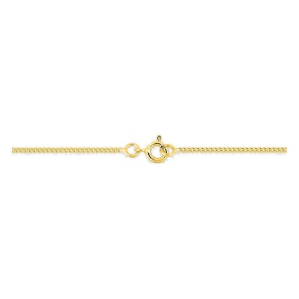 Cadena barbada diamantada en oro amarillo 750 ‰ de 1,35 mm