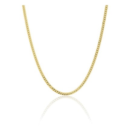 Cadena barbada diamantada en oro amarillo 750 ‰ de 1,62 mm