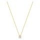 Collar solitario bicolor en oro 750 ‰ y diamante de 0,20 ct