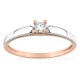 Anillo solitario bicolor en oro 750 ‰ y diamante de 0,10 ct