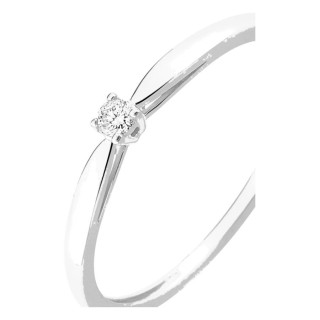 Anillo solitario en oro blanco 750 ‰ y diamante de 0,04 ct