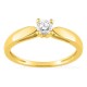 Anel solitário em ouro amarelo 750 ‰ e diamante de 0,20 ct