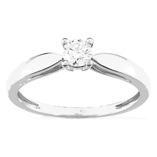 Anel solitário em ouro branco 750 ‰ e diamante de 0,25 ct