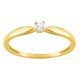 Anillo solitario en oro amarillo 750 ‰ y diamante de 0,08 ct