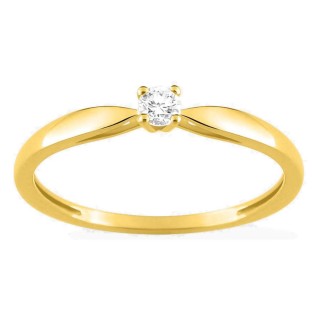 Anillo solitario en oro amarillo 750 ‰ y diamante de 0,08 ct
