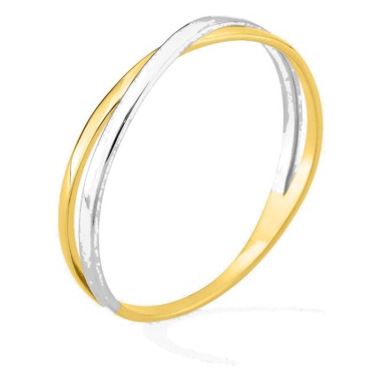 Anillo doble aro en oro amarillo 375 ‰ y rodio