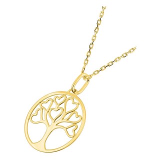 Collar en oro amarillo 375 ‰ con colgante árbol de la vida