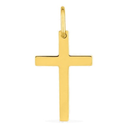 Pendente cruz lisa em ouro amarelo 375 ‰