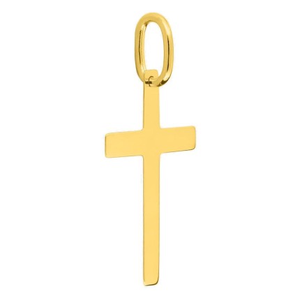 Pendente cruz lisa em ouro amarelo 375 ‰