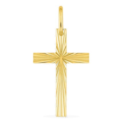 Colgante cruz texturizada en oro amarillo 375 ‰