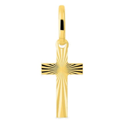 Pendente cruz lapidada em ouro amarelo 375 ‰