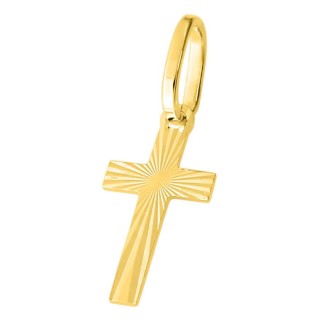 Pendente cruz lapidada em ouro amarelo 375 ‰