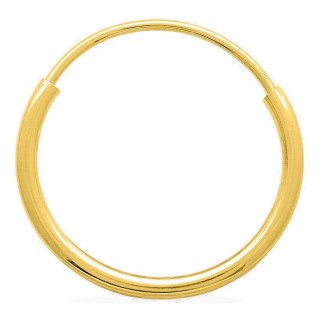 Pendientes de aro en oro amarillo 375 ‰ de 12 mm