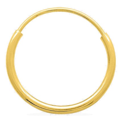 Brincos de argola em ouro amarelo 375 ‰ de 12 mm