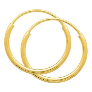 Brincos de argola em ouro amarelo 375 ‰ de 12 mm