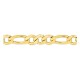 Corrente alternada 1+3 em ouro amarelo 375 ‰ de 4 mm