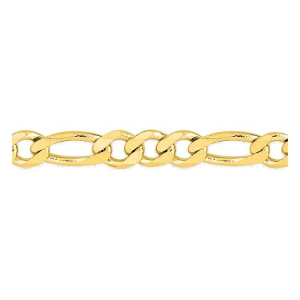 Corrente alternada 1+3 em ouro amarelo 375 ‰ de 4 mm