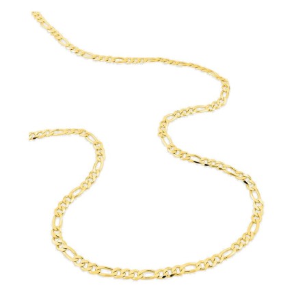Corrente alternada 1+3 em ouro amarelo 375 ‰ de 4 mm