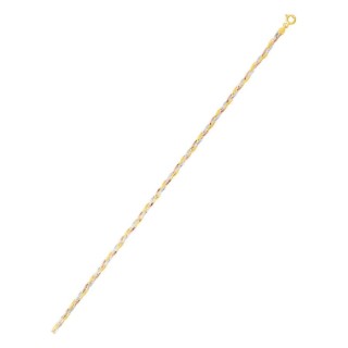 Cadena trenzada tricolor en oro 375 ‰ amarillo, rosa y blanco