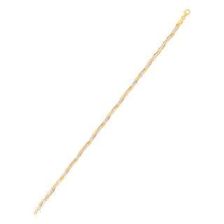 Pulsera de cadena trenzada tricolor en oro 375 ‰