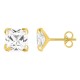Brincos em ouro amarelo 375 ‰ com zircónias quadradas