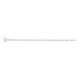 Collar de cadena alterna en plata de ley 925 rodiada