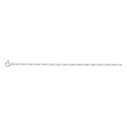 Collar de cadena alterna en plata de ley 925 rodiada