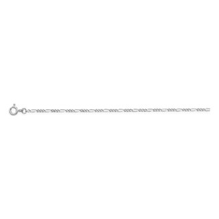 Cadena alterna 1+3 en plata de ley 925 rodiada