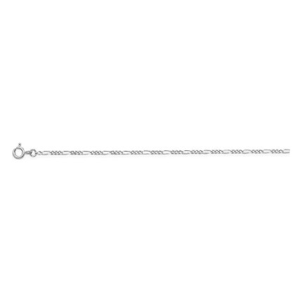 Cadena alterna 1+3 en plata de ley 925 rodiada