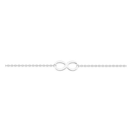 Pulseira em prata de lei 925 ródiada com motivo infinito