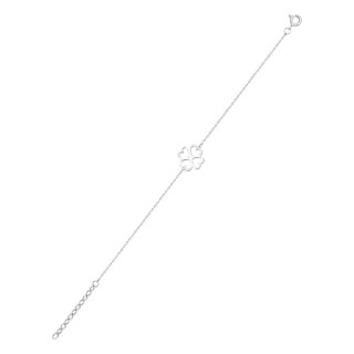 Pulsera trébol de corazones en plata de ley 925 rodiada