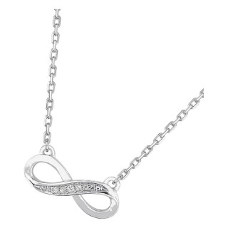 Collar infinito en plata de ley 925 rodiada y circonitas