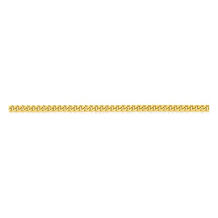 Colar corrente barbela diamantada de 2,75 mm banhada a ouro