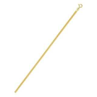 Collar cadena barbada diamantada de 2,75 mm chapada en oro