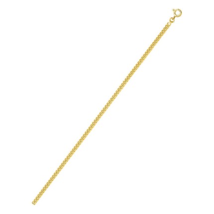Collar cadena barbada diamantada de 2,75 mm chapada en oro